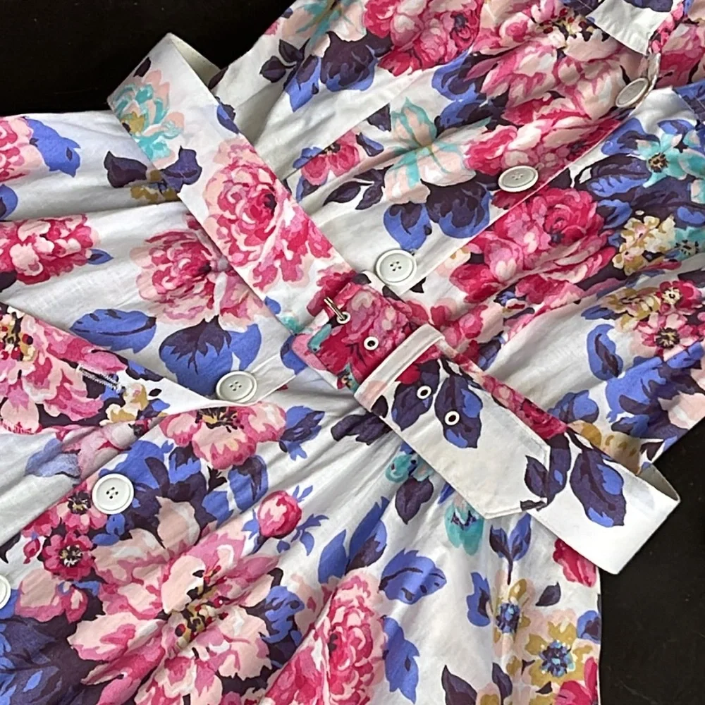 Vintage Cottagecore Floral Button Front Dress